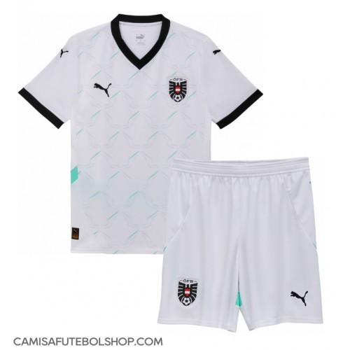 Camisa de time de futebol Áustria Replicas 2º Equipamento Infantil Europeu 2024 Manga Curta (+ Calças curtas)